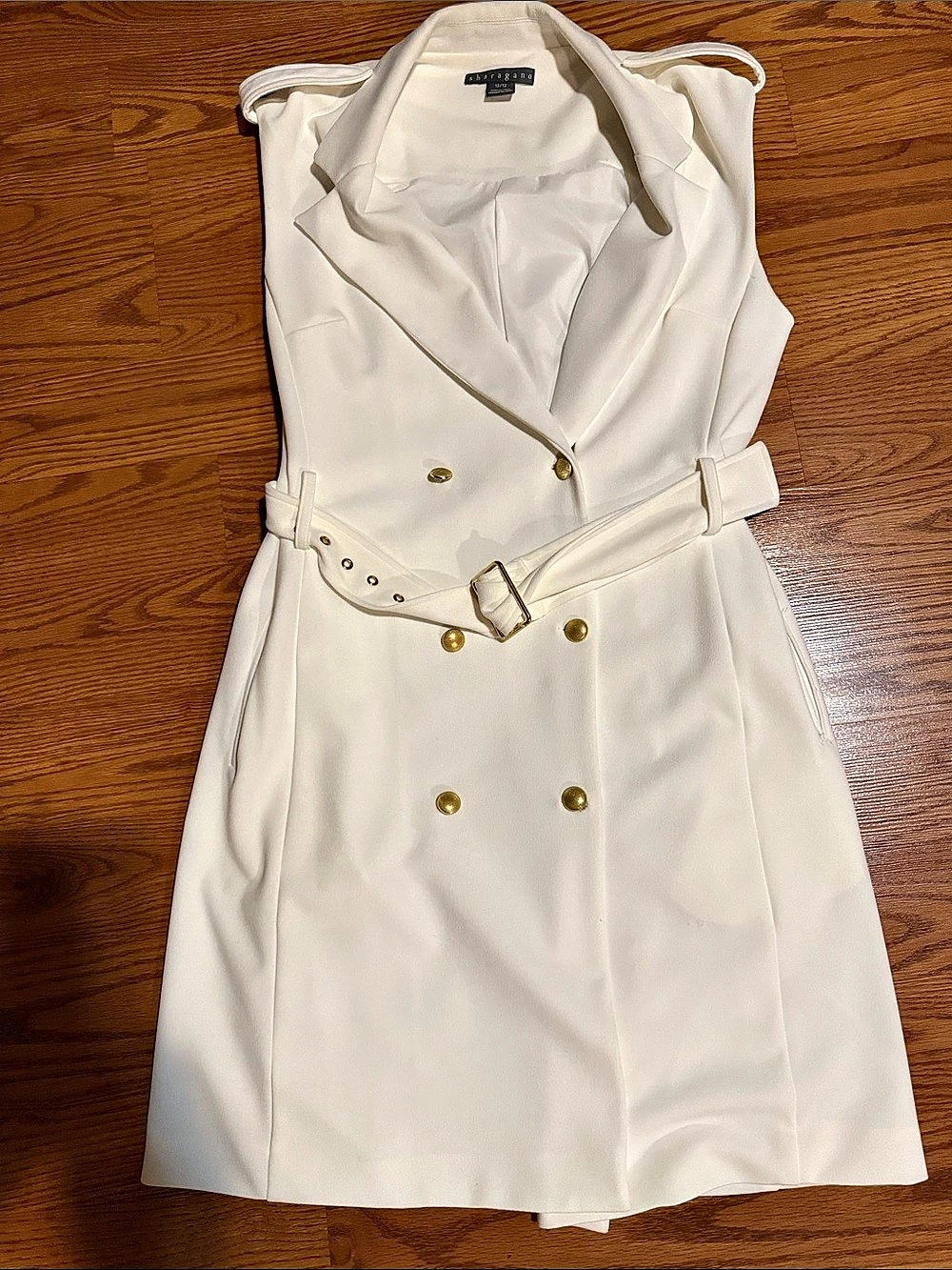 Sharagano Belted Double-Breasted Mini Dress Size 12